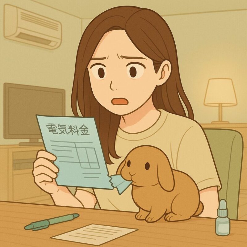 電気料金の請求書をみてはっとしている所