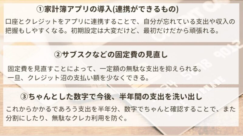 ぺり子がやったクレカ沼脱出でやった事